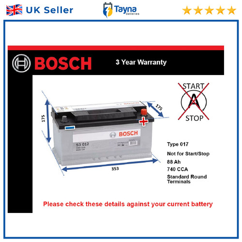 Battery fits audi rs4 a8 - battery,