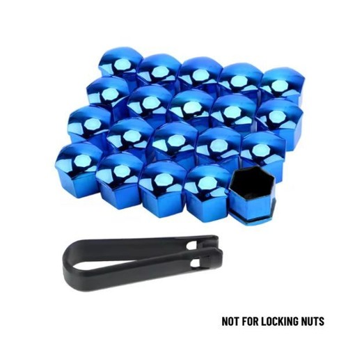 Blue wheel nut bolt - wheel,